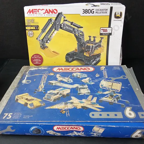 2 MECCANO SETS, JOHN DEERE 380G EXCAVATOR MODEL BUILDING KIT AND ERECTOR METAL CONSTRUCTION SET#6