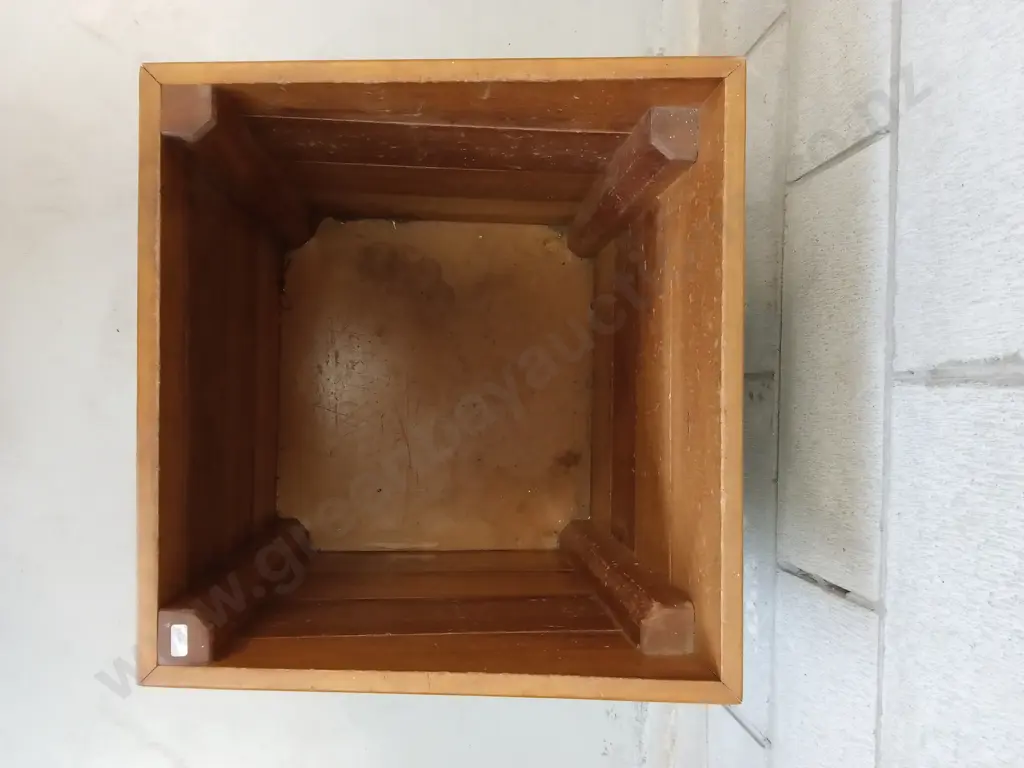 SOLID WOOD PLANTER BOX WITH SLANTED SIDE PROFILE, H 53CM X W 49CM X D 50CM Image 1++