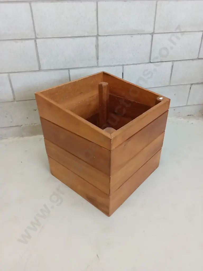 SOLID WOOD PLANTER BOX WITH SLANTED SIDE PROFILE, H 53CM X W 49CM X D 50CM Image 1++