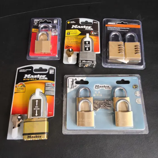 5 BRAND NEW PACKS OF PADLOCKS