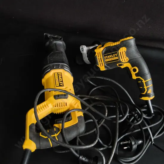 STANLEY FATMAX 900W RECIPROCATING SAW AND STANLEY FATMAX CORDED DRILL