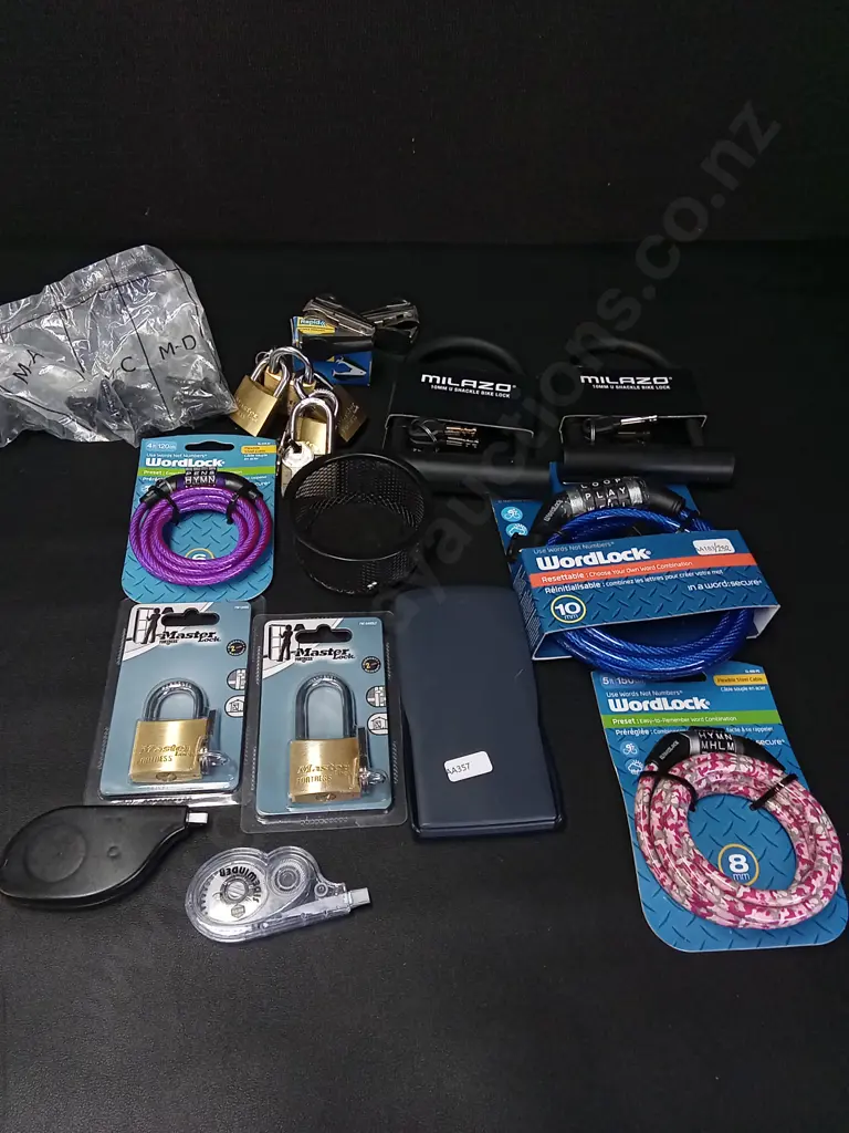 ASSORTED LOCKS AND OFFICE SUPPLIES Image 1++