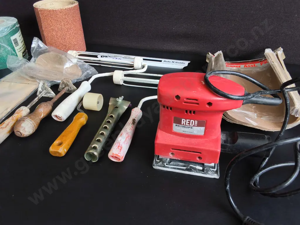 SAND PAPER, PAINT ROLLERS, AND PREP ITEMS Image 1++