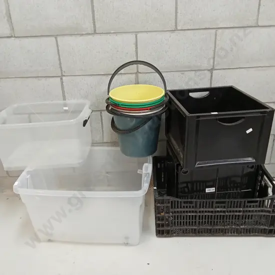 PLASTIC BOXES AND BUCKETS