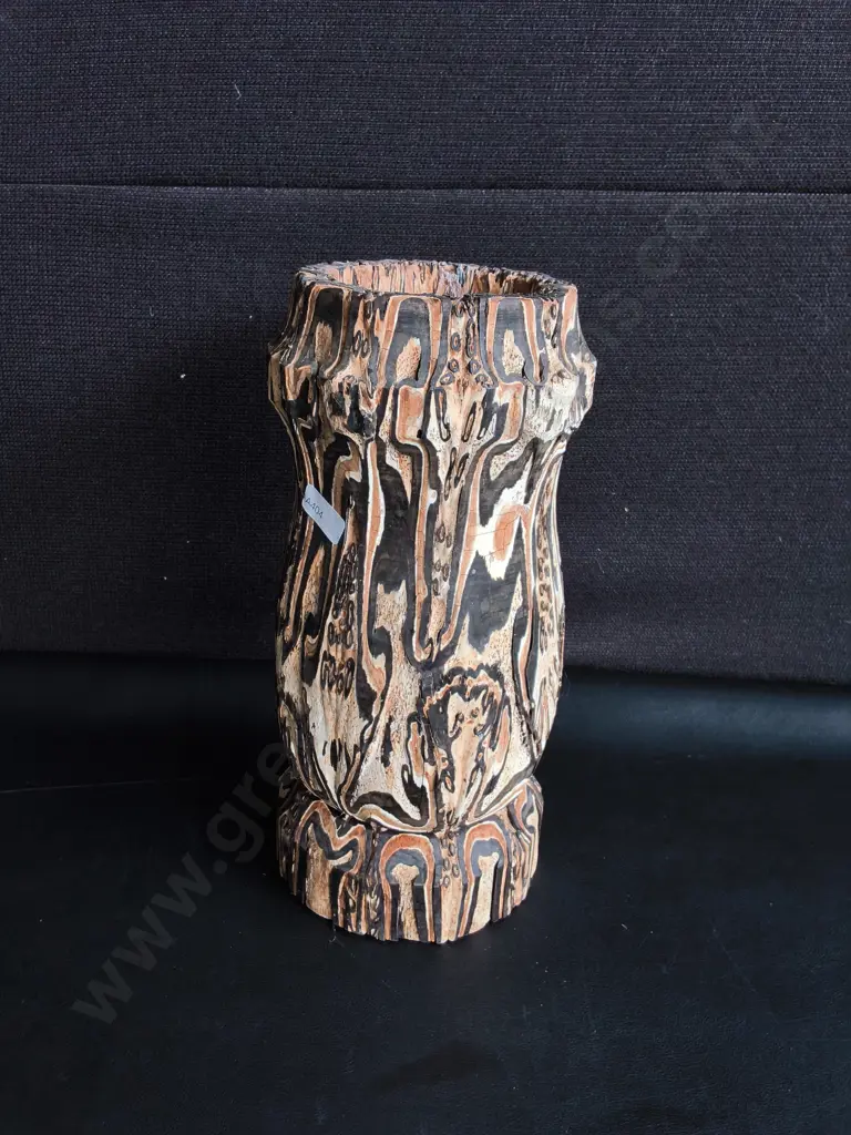 VINTAGE NEW ZEALAND PONGA CRAFT VASE, H 28 CM Image 1++