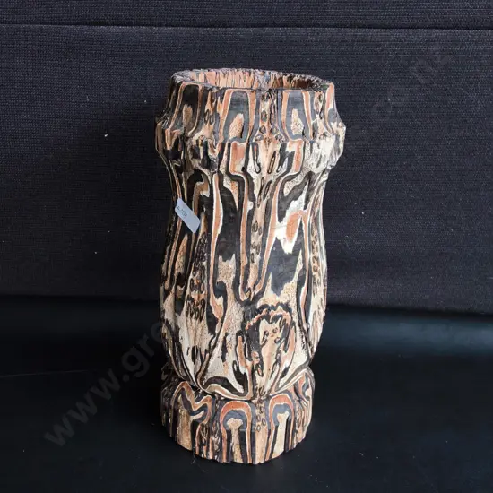 VINTAGE NEW ZEALAND PONGA CRAFT VASE, H 28 CM