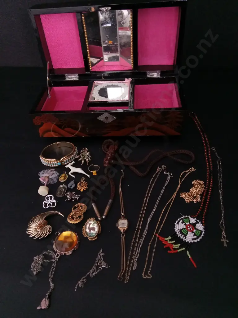 JEWLERY BOX L28CM AND CONTENTS Image 1++