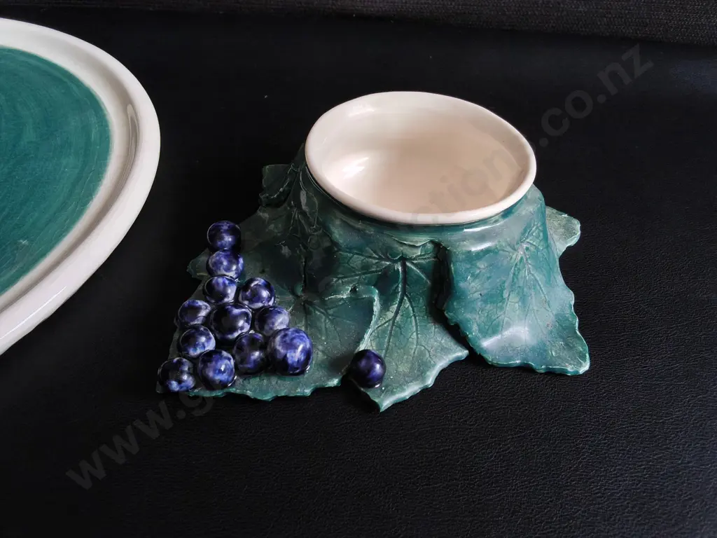 VINTAGE PAIR OF GREEN GLAZED CERAMICS, WIDEST DIA 31 CM Image 1++