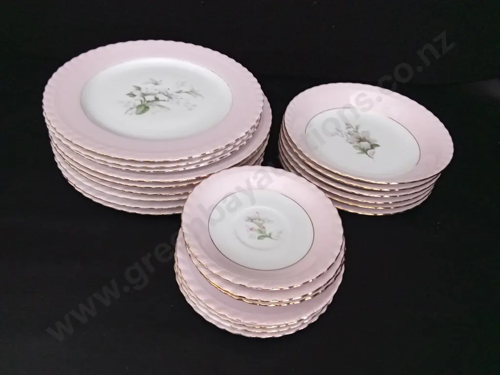 23 PIECESS VINTAGE WESTMINSTER FINE CHINA AUSTRALIA DINNER SET LARGEST DIA 25CM Image 1++