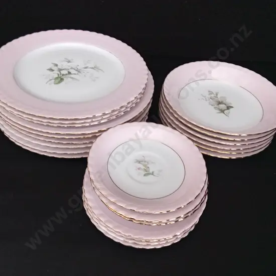 23 PIECESS VINTAGE WESTMINSTER FINE CHINA AUSTRALIA DINNER SET LARGEST DIA 25CM