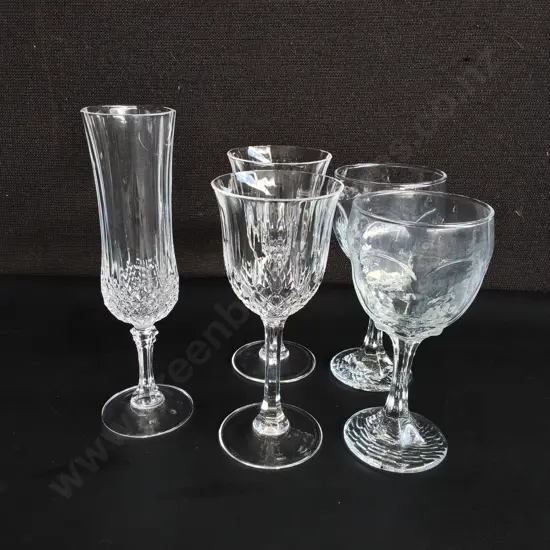 MIX OF VINTAGE GLASSWARE, 5 PIECES, TALLEST H 20 CM