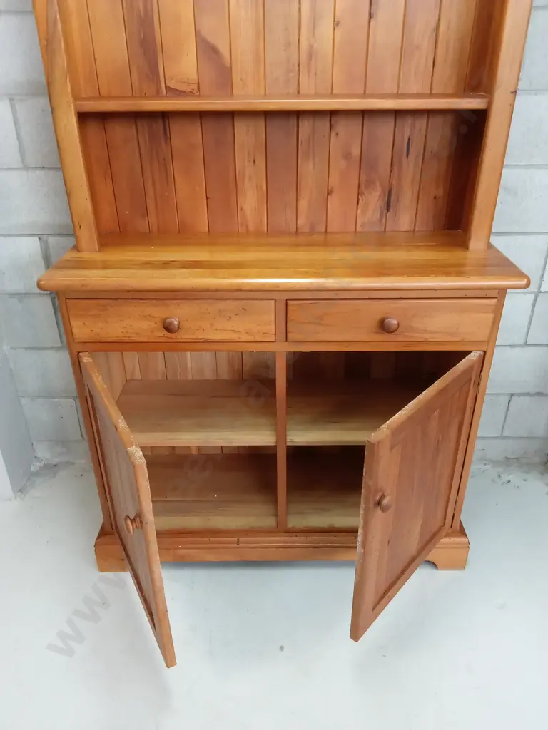 2 DOOR, 2 DRAWERS SOLID WOODEN HUTCH DRESSER 116CM WIDE X 40CM DEEP X 202CM HIGH Image 1++