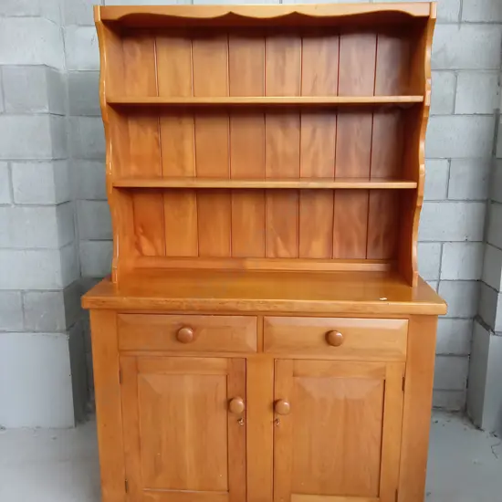 VINTAGE KITCHEN HUTCH DRESSER, H 183CM X W 122CM X D 43CM