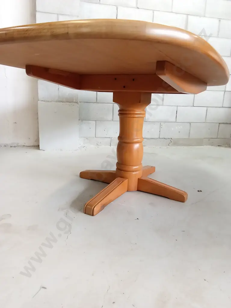 6 SEATER WOODEN DINING TABLE AND UPHOLSTERED CHAIRS, 173CM X 102CM Image 1++