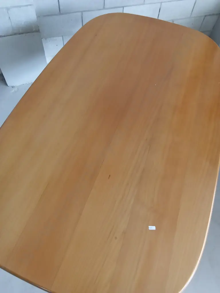 6 SEATER WOODEN DINING TABLE AND UPHOLSTERED CHAIRS, 173CM X 102CM Image 1++