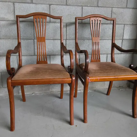 PAIR OF VINTAGE WOODEN CARVER CHAIRS