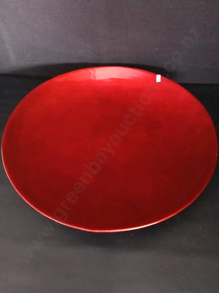 LARGE RED CIRCULAR DISH DIA 55CM Image 1++