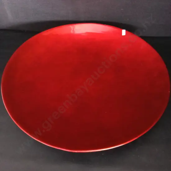 LARGE RED CIRCULAR DISH DIA 55CM