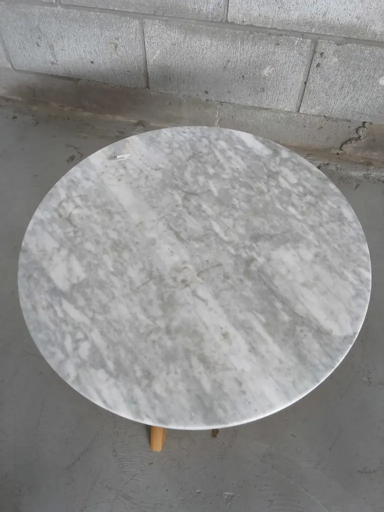 MARBLE TOP SIDE TABLE, DIA 50 CM X H 32 CM Image 1++