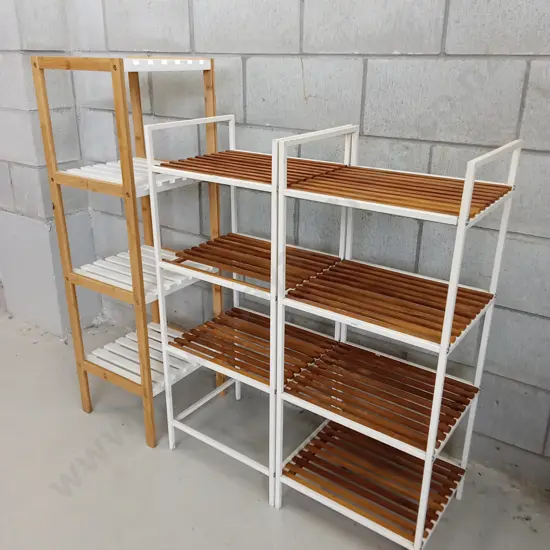 SHELVING UNITS, H 110CM X W 33CM X D 34CM