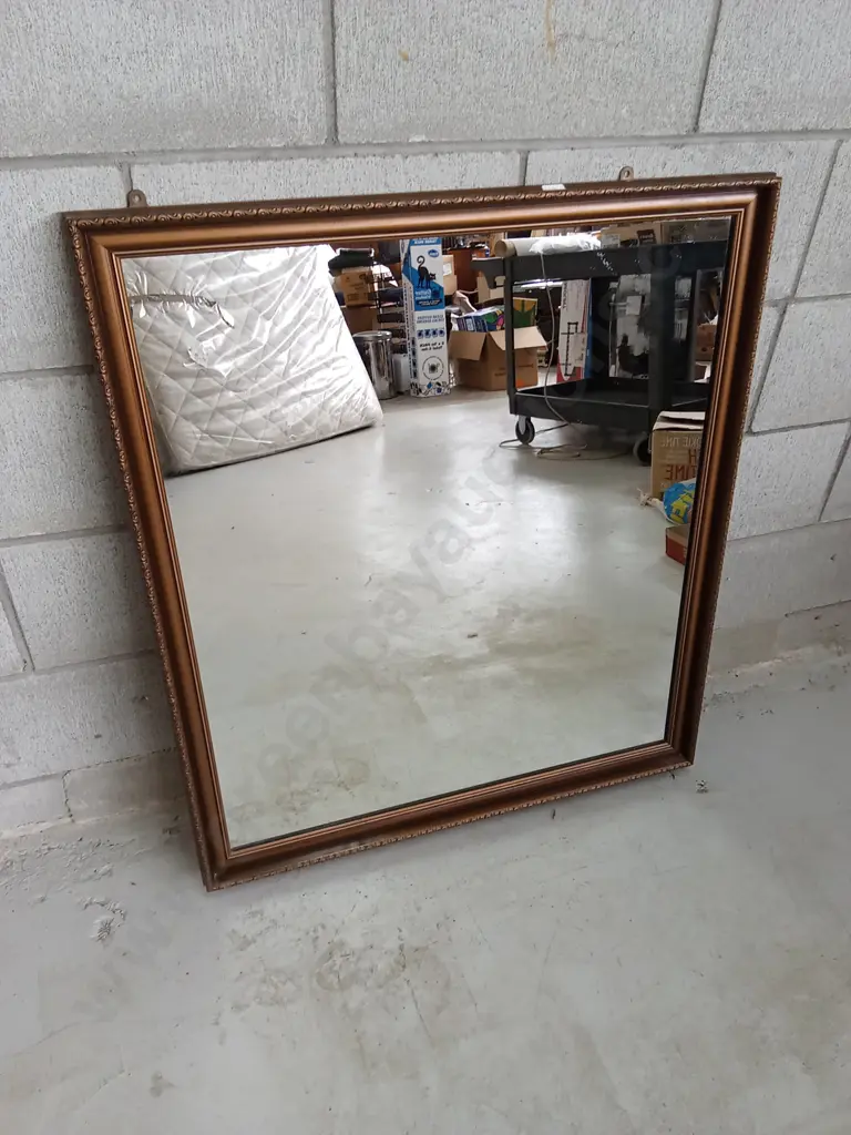 DETAILED WOOD FRAME MIRROR 77CM X 89CM Image 1++