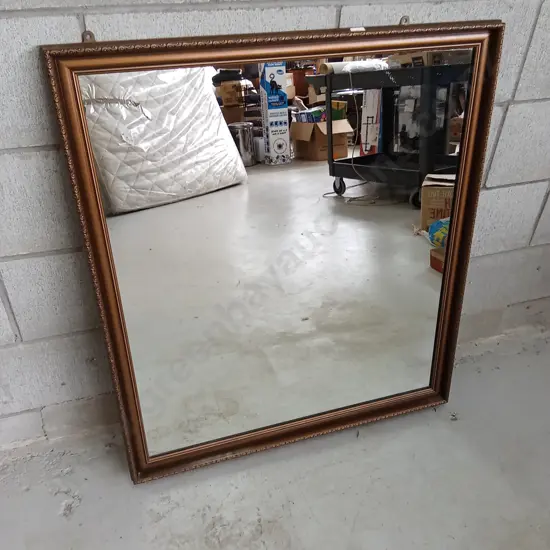DETAILED WOOD FRAME MIRROR 77CM X 89CM