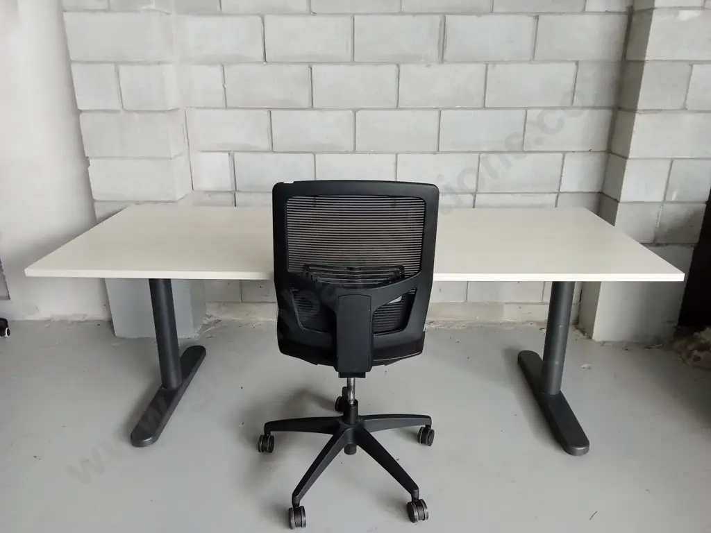 WORKSTATION SOLID STEEL LEGS, INCLUDING CHAIR, H 72CM X L 200CM X W 80CM Image 1++