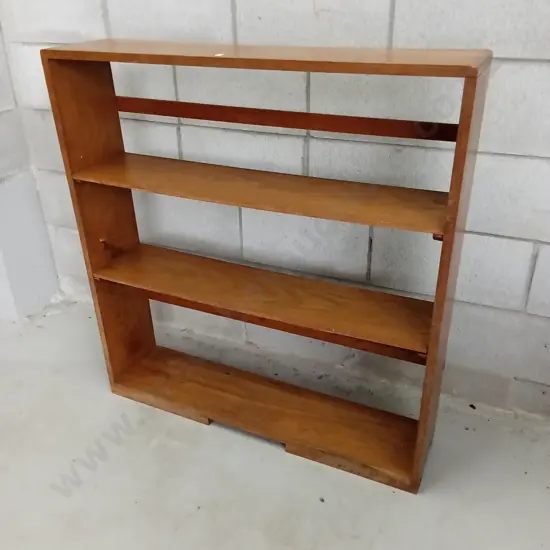 VINTAGE OPEN-TIER WOODEN BOOKSHELF, H 95CM X W 90CM X D 20CM
