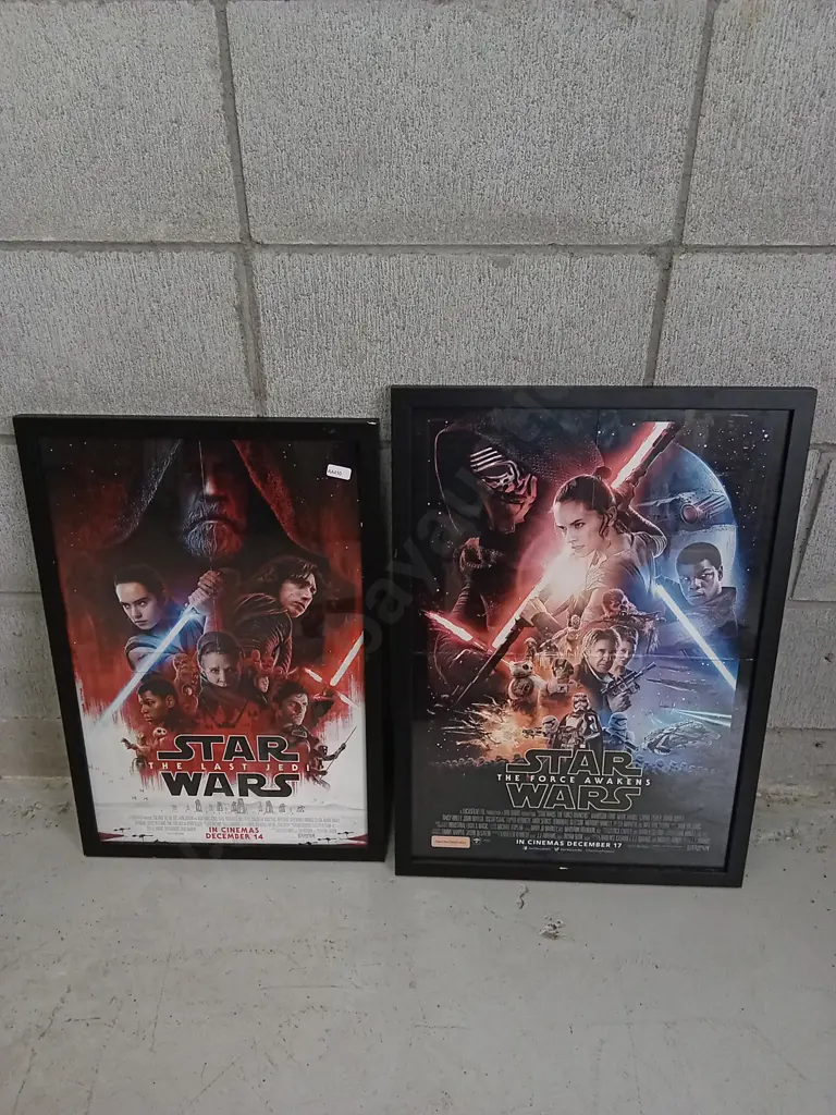 STAR WARS FRAMED MOVIE POSTERS, LARGER ONE IS 42CM X 60CM Image 1++