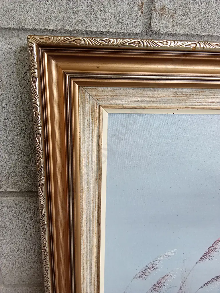 LARGE FRAMED OIL ON CANVAS PAINTING, 102CM X 72CM Image 1++
