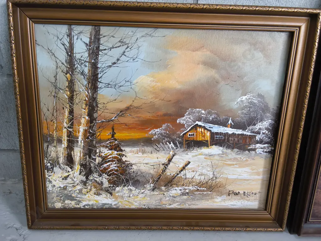 PAIR OF FRAMED LANDSCAPE ARTWORKS, SMALLER ONE NEEDS TO BE RETAPED AT THE BACK, TALLEST H 57 CM X W 67 CM Image 1++
