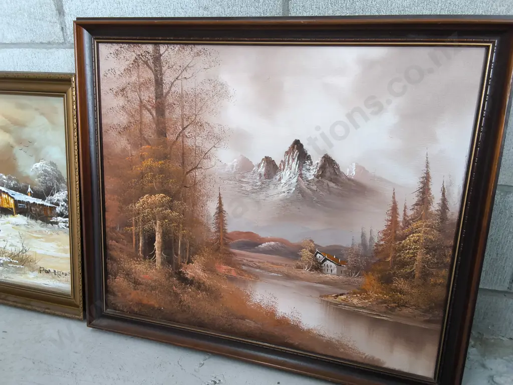 PAIR OF FRAMED LANDSCAPE ARTWORKS, SMALLER ONE NEEDS TO BE RETAPED AT THE BACK, TALLEST H 57 CM X W 67 CM Image 1++