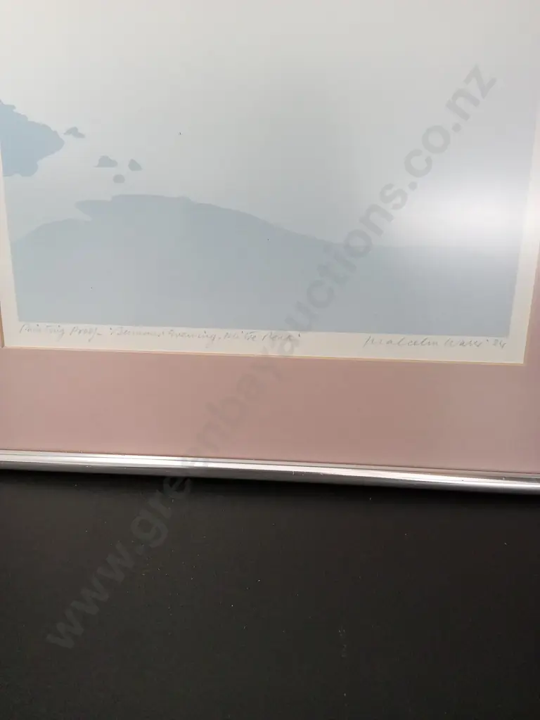 FRAMED LIMITED EDITION SCREEN PRINT YITLES "SUMMER EVENING MITRE PEAK" BY MALCOLM WARR L40CM H67CM Image 1++