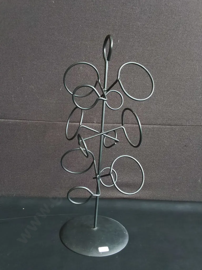 BLACK METAL COUNTERTOP WINE RACK, H 57 CM Image 1++