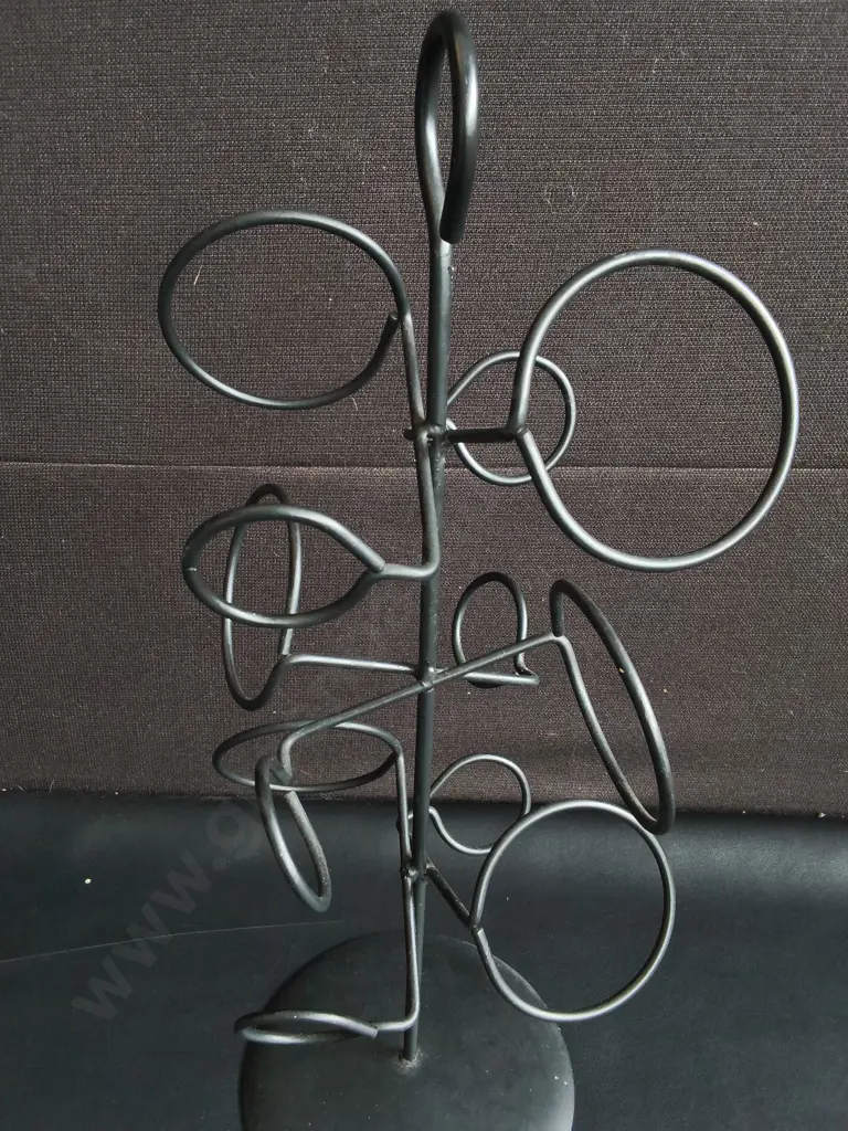 BLACK METAL COUNTERTOP WINE RACK, H 57 CM Image 1++