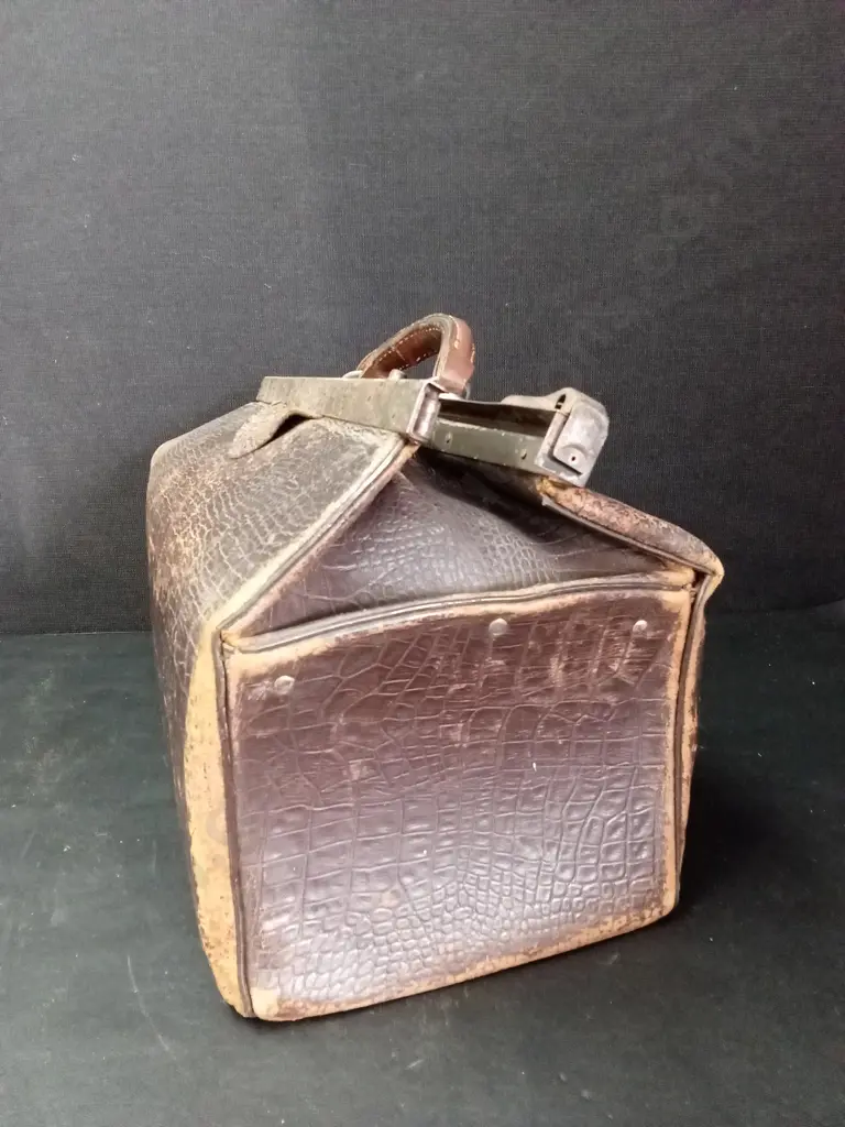 VINTAGE BROWN LEATHER GLADSTONE BAG Image 1++