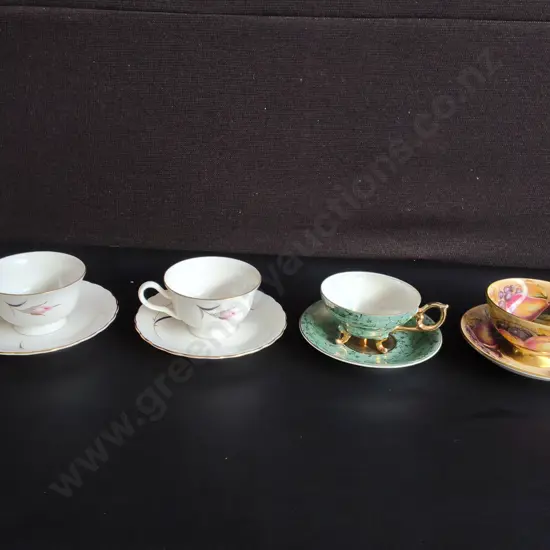 4 VINTAGE TEA CUP AND SAUCER SETS, INCLUDING FINE CHINA
