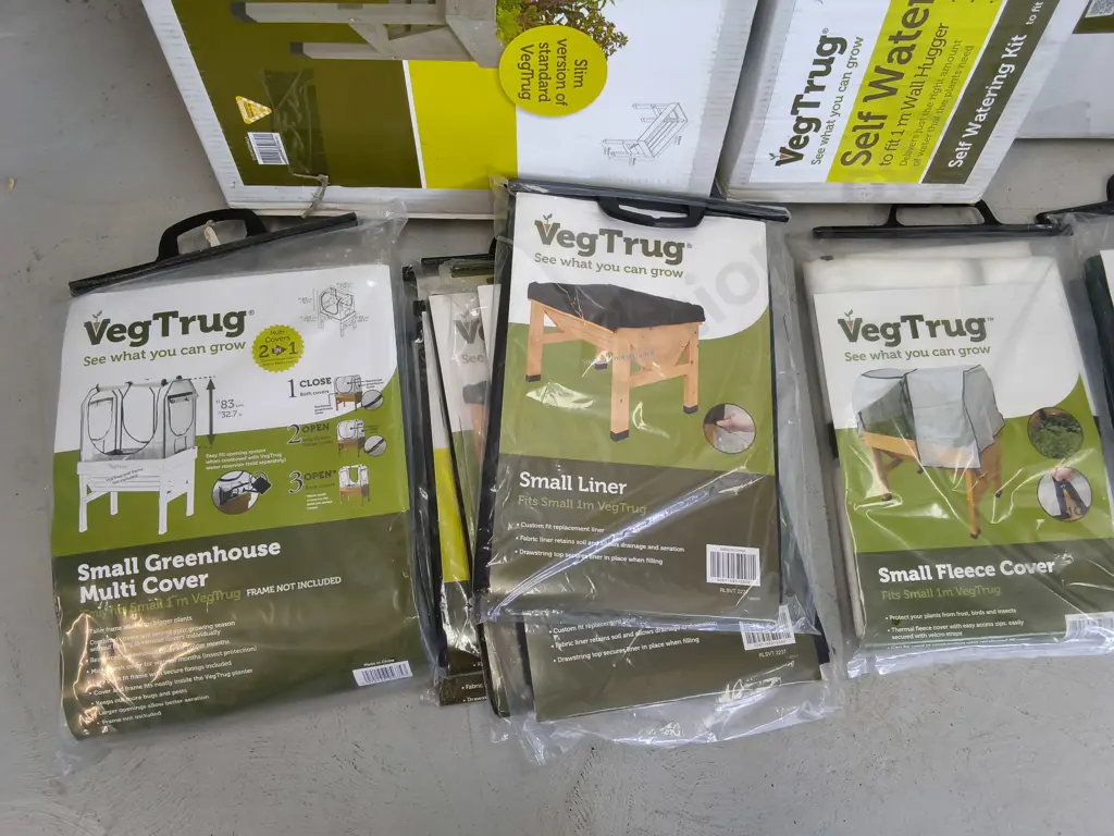 BRAND NEW WALL HUGGER, SELF WATERING KIT, SMALL GREENHOUSE, INCLUDING 3 SMALL SHADE COVERS, FLEECE COVER, ETC. Image 1++