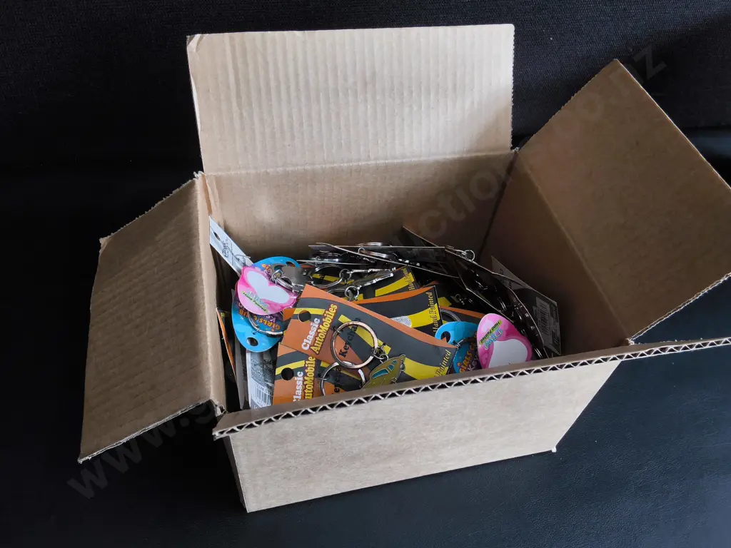 BOX OF BRAND NEW KEYCHAINS Image 1++