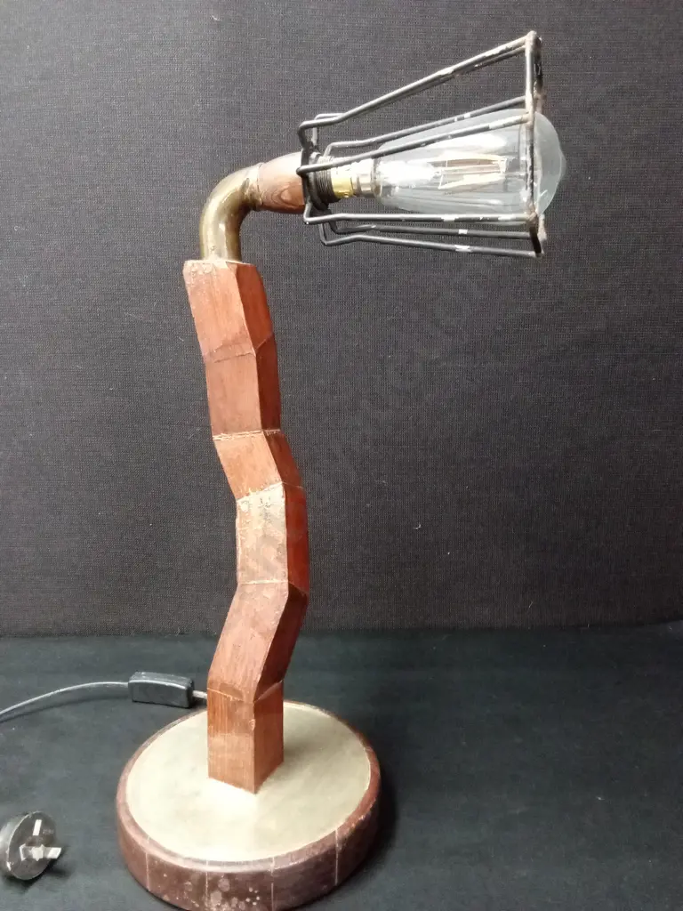 HANDMADE INDUSTRIAL STYLE DESK LAMP H51CM WORKING Image 1++