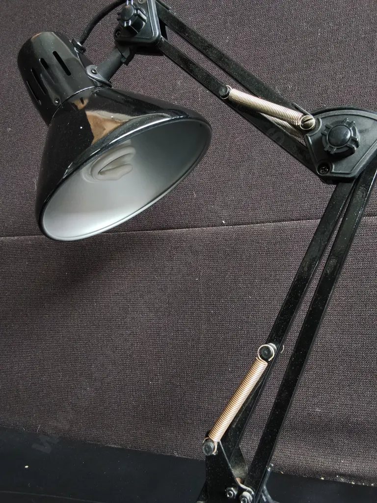 VINTAGE BLACK ANGLEPOISE DESK LAMP, WORKING, H 55 CM Image 1++