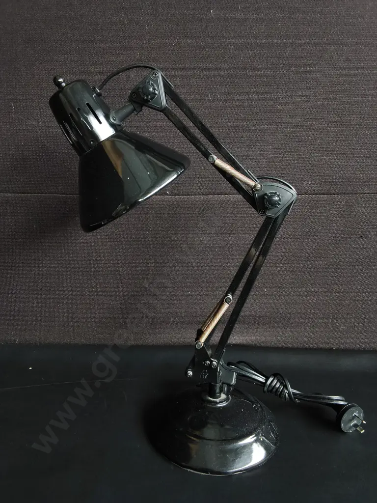 VINTAGE BLACK ANGLEPOISE DESK LAMP, WORKING, H 55 CM Image 1++
