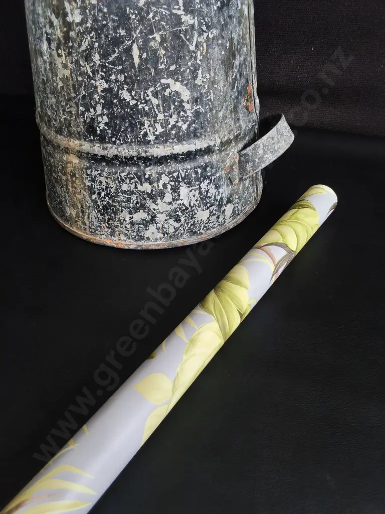 VINTAGE METAL BUCKET H 40 CM, AMD COLLECTION OF BOTANICAL WALLPAPER Image 1++