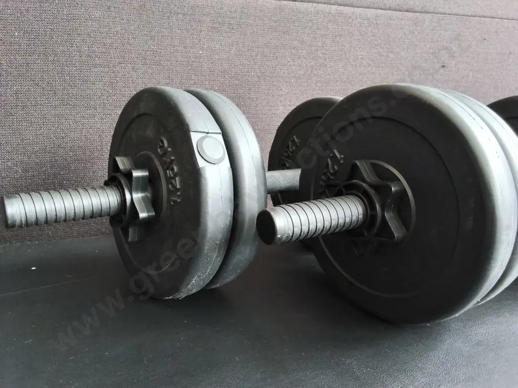 PAIR OF ADJUSTABLE SPINLOCK DUMBELLS Image 1++