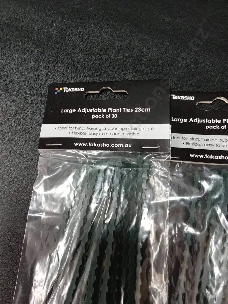 5 PACKETS OF TAKASHO LARGE ADJUSTABLE PLANT TIES 23CM Image 1++