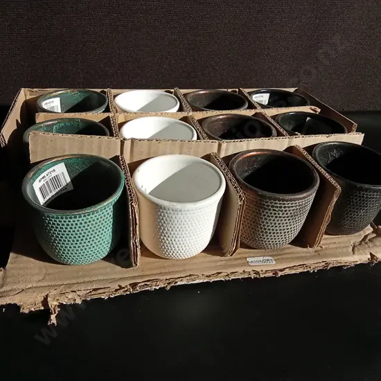 SET OF 12 BRAND NEW MINI PLANT POTS H 6.5CM