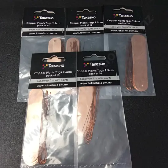 5 TAKASHO COPPER PLANT TAGS 9.5CM 10 PACK