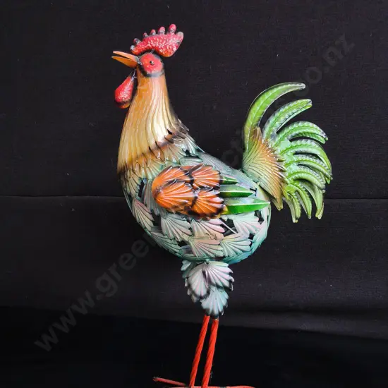 METAL DECORATIVE ROOSTER GARDEN DECOR, H 56 CM