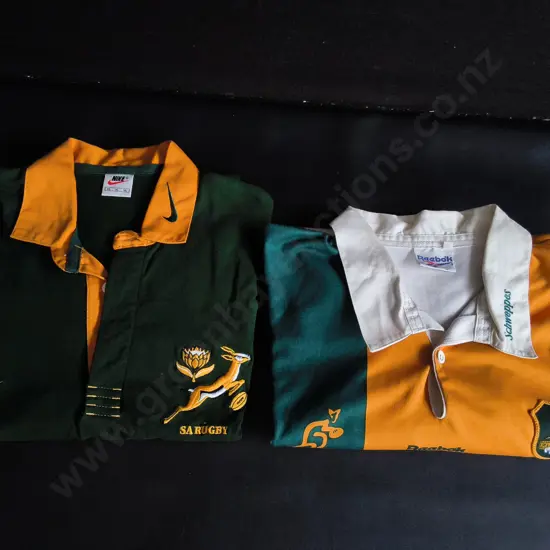 NIKE SOUTH AFRICA RUGBY JERSEY SIZE XL, AND REEBOK AUSTRALIA RUGBY JERSEY SIZE XL