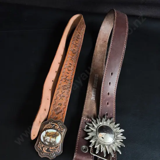PAIR OF LEATHER BELTS